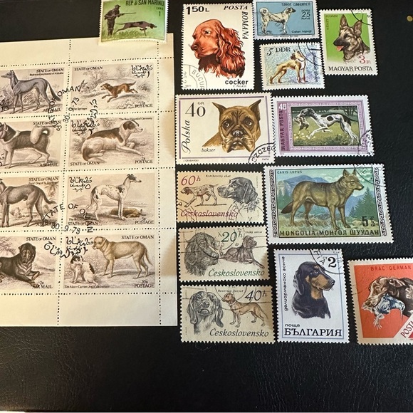 Vintage Worldwide Hunting Dog Postage Stamps – Oman Full Sheet - Picture 8 of 8